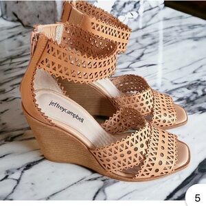 Jeffrey Campbell Tan Wedge Sandals